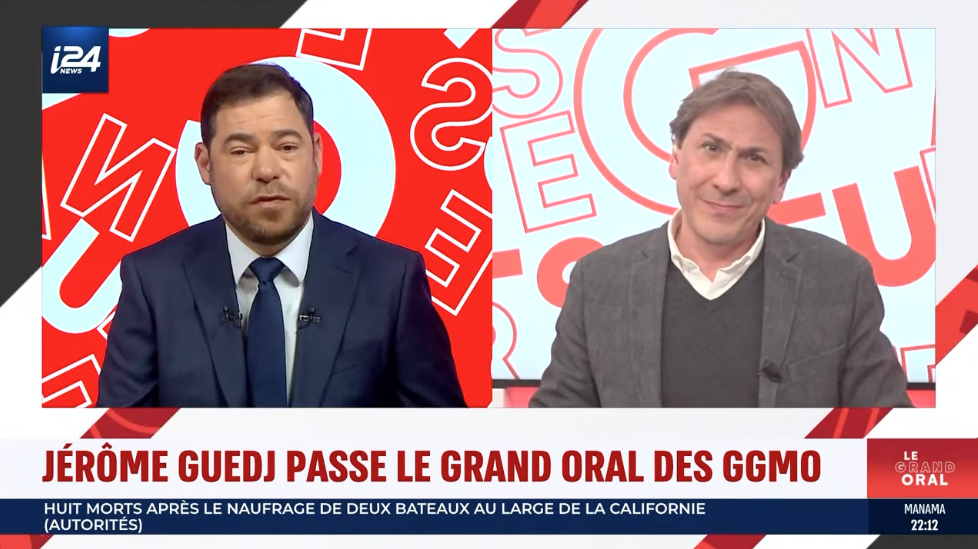 Jérôme Guedj et un journaliste de I24News